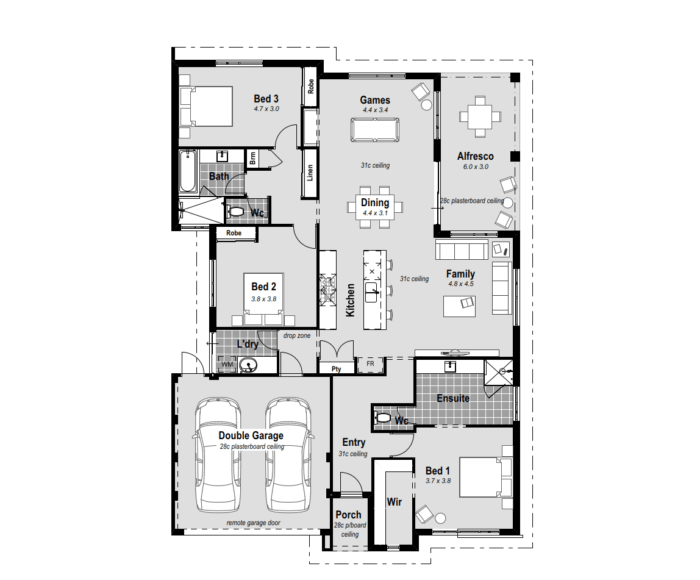 Explore The Merivale, a 15m wide squat house in Perth, WA. With 3 beds, 2 baths, and a 2-car garage, it features a master bedroom at the front with a huge walk-in robe, a resort-style ensuite with hobless showers and enormous vanities. The massive open plan living area seamlessly blends with a chef's kitchen boasting stone benchtops, double ovens, and a 900mm cooktop. Revel in high ceilings and premium inclusions, enhanced by reverse cycle ducted air conditioning. This single-storey haven is more than a house; it's a retreat designed for your comfort and style.